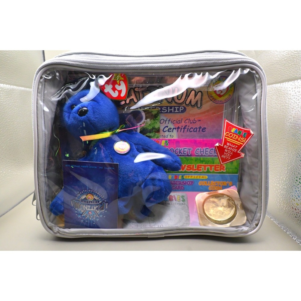 Ty Beanie Babies Platinum Membership 1998 Clubby II Bear Kit Case Set Collectabl